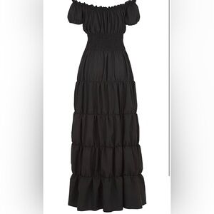 Elegant Black Off-Shoulder Maxi Dress